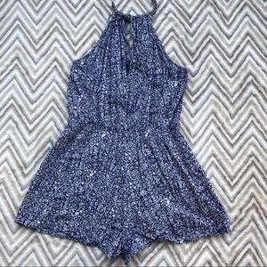 Garage Romper - Blue & White - size S